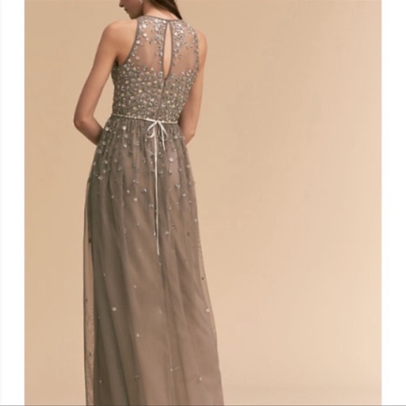 Anthro x BHLDN Ginny Gray Embellished Maxi Dress - Picture 3 of 8